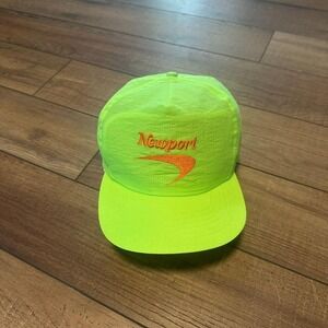 Vintage Newport‎ highlighter yellow snapback hat OSFM